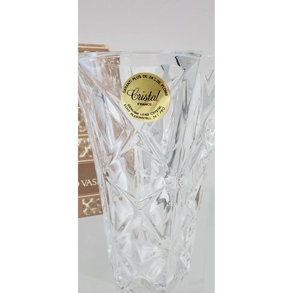 Avon Crystal Bud Vase Clear 24% Lead Crystal France Boxed 5